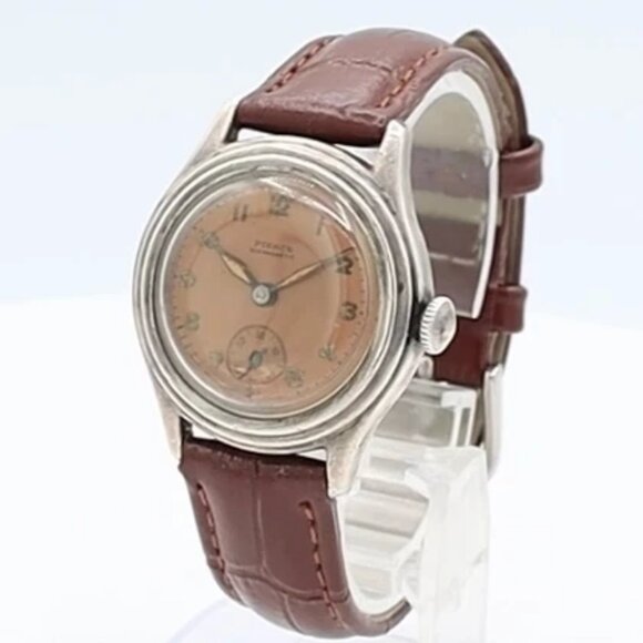 Vintage Pierce Copper Dial Men's Mechanical Wristwatch Swiss Sterling - Picture 1 of 5